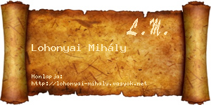 Lohonyai Mihály névjegykártya