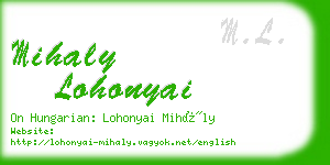 mihaly lohonyai business card